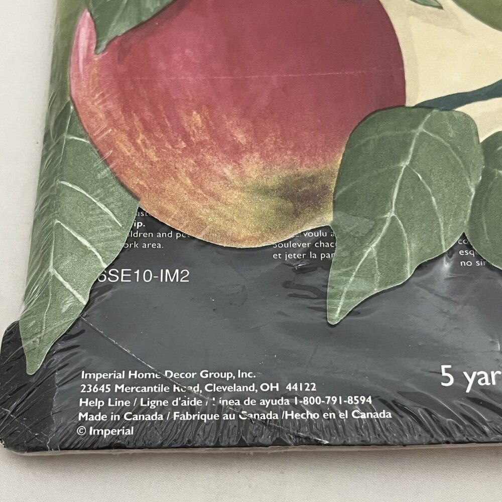 Imperial Wall Paper Border Sculpted Edge Vine Apple Fruit Border 5 Yards - Picture 2 of 16